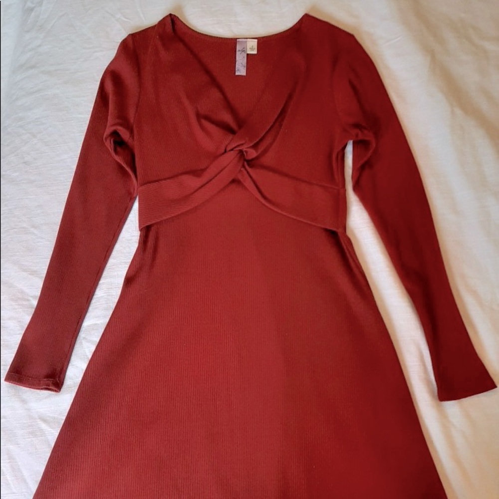 Francesca’s Collections Red Long Sleeve Mini Dress Size Small